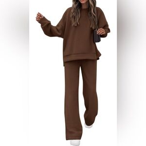 Brown Sweater and Pants Set